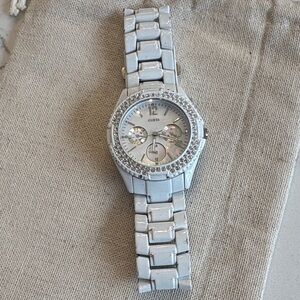 Guess Silver Timepiece with Sparkling Details